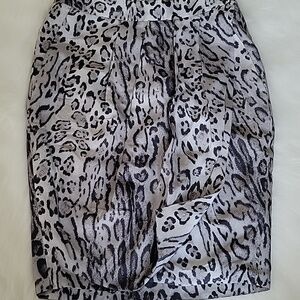 Pauw Amsterdam Gray and Black Leopard-Print Pencil Skirt